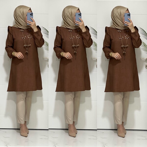 2067 K40 KİREMİT MANOLYA TUNİK - 6