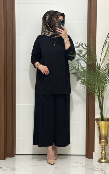 4445 K 90 SİYAH ÇAPRAZ SANDY TAKIM - MODA ALMİRA