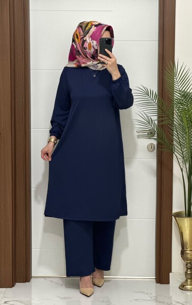 9999 K 90 İNDİGO YENİ SEZON BÜYÜK BEDEN DURU TAKIM - MODA ALMİRA