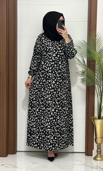 6315 K 80 TAŞ DESEN BÜRÜMCÜK ELBİSE - MODA ALMİRA