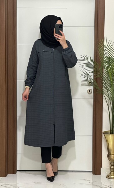 7777 K 150 ANTRASİT KAPİTONE KAP BÜYÜK BEDEN - MODA ALMİRA