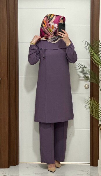 7575 K85 GÜLCE TAKIM LİLA RENK - MODA ALMİRA