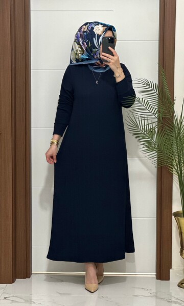 F13 K 90 LACİVERT NADİDE ELBİSE - MODA ALMİRA