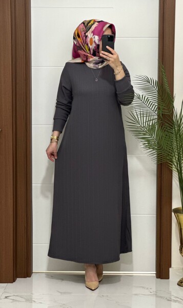 F13 K 90 ANTRASİT NADİDE ELBİSE - MODA ALMİRA