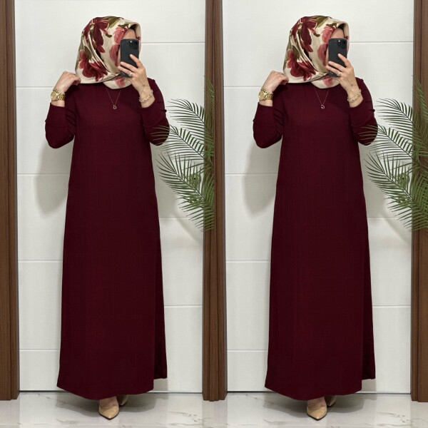 F13 K 90 BORDO NADİDE ELBİSE - 3